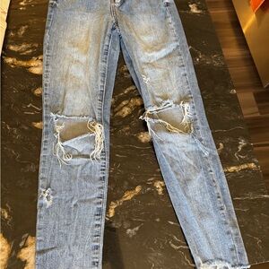 Distressed Blue Mom Jeans